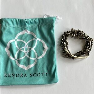Kendra Scott set of 5 pewter sparkly stretchy bracelets